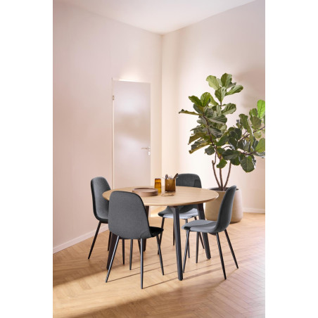 Stół okrągły Actona Cadiz | Dąb/Czarny | 120cm
