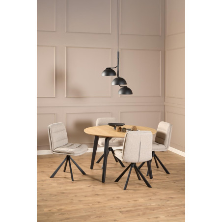 Stół okrągły Actona Cadiz | Dąb/Czarny | 120cm