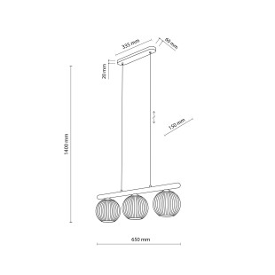 Lampa wisząca Virlo - 3 kule szklane, 65cm | TK Lighting
