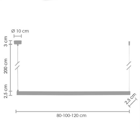 Lampa wisząca Beam LED 80cm złota - Step Into Design
