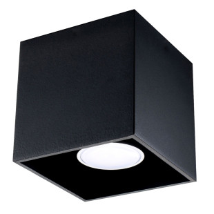 Lampa spot kwadratowa Quad czarna Sollux - Oświetlenie LED