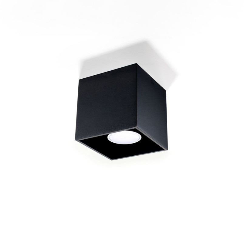 Lampa spot kwadratowa Quad czarna Sollux - Oświetlenie LED