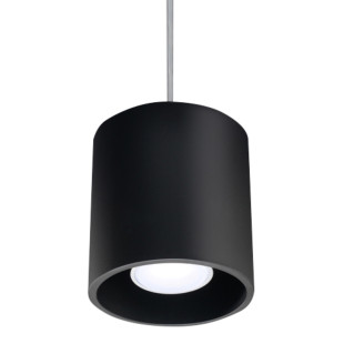 Lampa wisząca tuba Sollux Orbis 10cm czarna - Nowoczesne oświetlenie