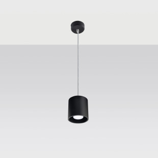 Lampa wisząca tuba Sollux Orbis 10cm czarna - Nowoczesne oświetlenie
