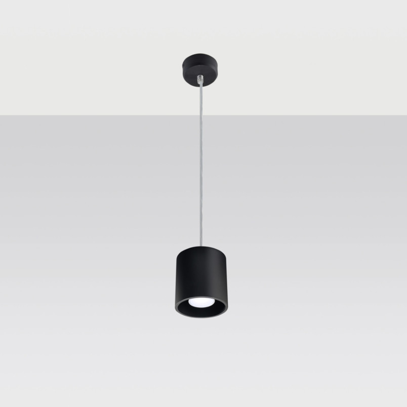 Lampa wisząca tuba Sollux Orbis 10cm czarna - Nowoczesne oświetlenie