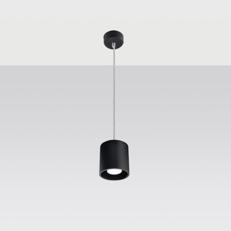 Lampa wisząca tuba Sollux Orbis 10cm czarna - Nowoczesne oświetlenie