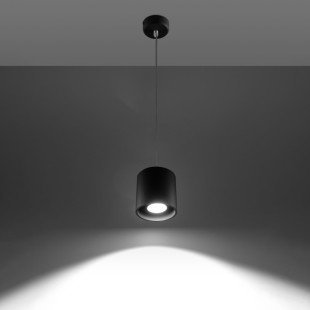 Lampa wisząca tuba Sollux Orbis 10cm czarna - Nowoczesne oświetlenie