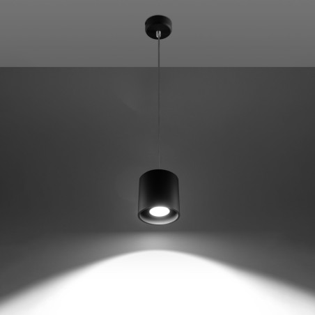 Lampa wisząca tuba Sollux Orbis 10cm czarna - Nowoczesne oświetlenie