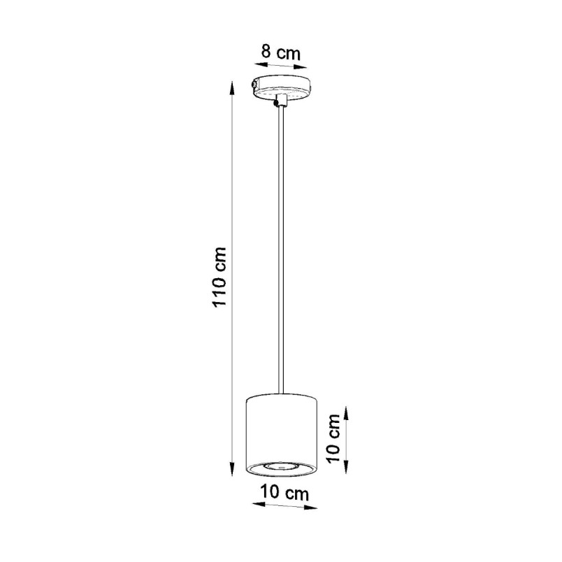 Lampa wisząca tuba Sollux Orbis 10cm czarna - Nowoczesne oświetlenie