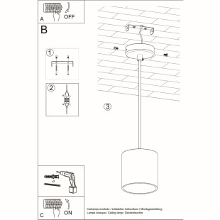 Lampa wisząca tuba Sollux Orbis 10cm czarna - Nowoczesne oświetlenie