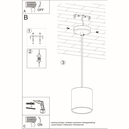 Lampa wisząca Orbis szara Sollux | Nowoczesne oświetlenie