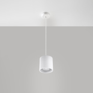Lampa wisząca tuba biała Orbis 10cm - Sollux | Sklep z lampami