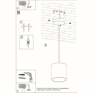 Lampa wisząca tuba biała Orbis 10cm - Sollux | Sklep z lampami