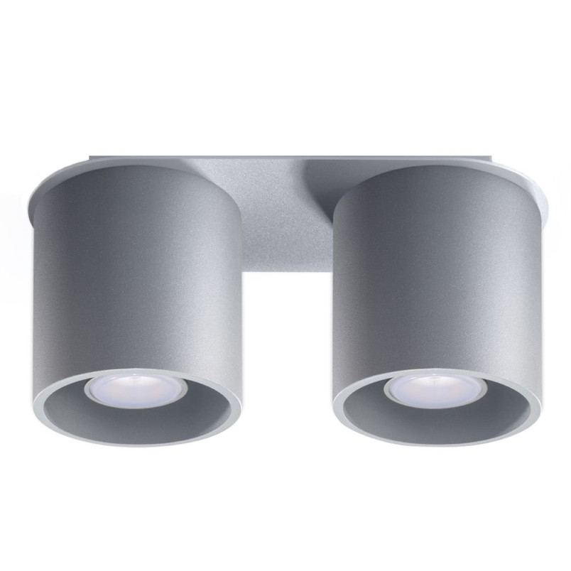 Lampa spot 2 punktowa Orbis szara | Sollux - Oświetlenie