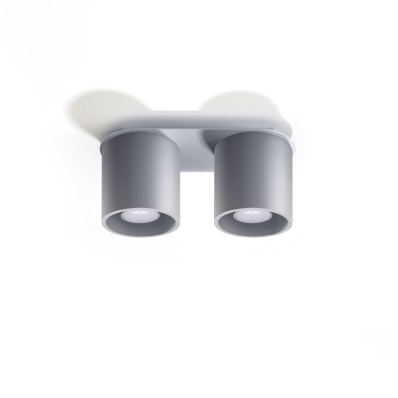 Lampa spot 2 punktowa Orbis szara | Sollux - Oświetlenie