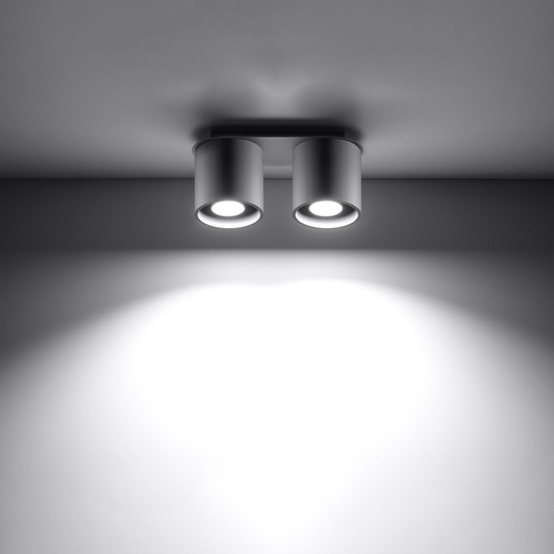 Lampa spot 2 punktowa Orbis szara | Sollux - Oświetlenie