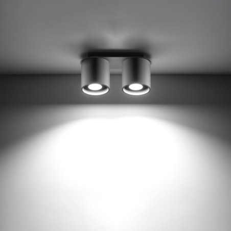 Lampa spot 2 punktowa Orbis szara | Sollux - Oświetlenie