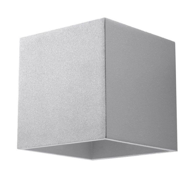 Kinkiet ścienny Sollux Quad szary 10cm - Oświetlenie LED