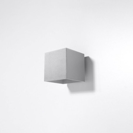 Kinkiet ścienny Sollux Quad szary 10cm - Oświetlenie LED
