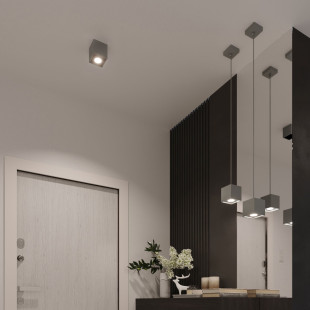 Kinkiet ścienny Sollux Quad szary 10cm - Oświetlenie LED