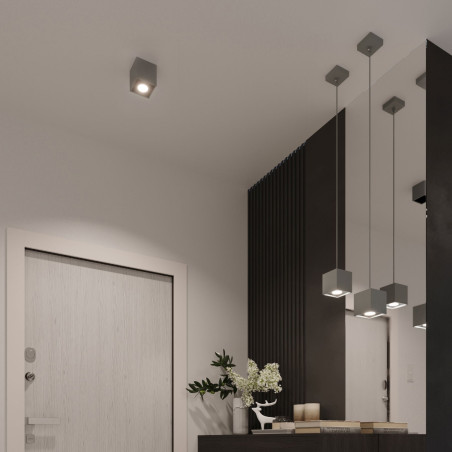 Kinkiet ścienny Sollux Quad szary 10cm - Oświetlenie LED
