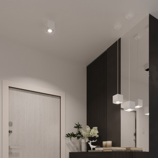 Kinkiet ścienny biały Sollux Quad 10cm - Oświetlenie LED