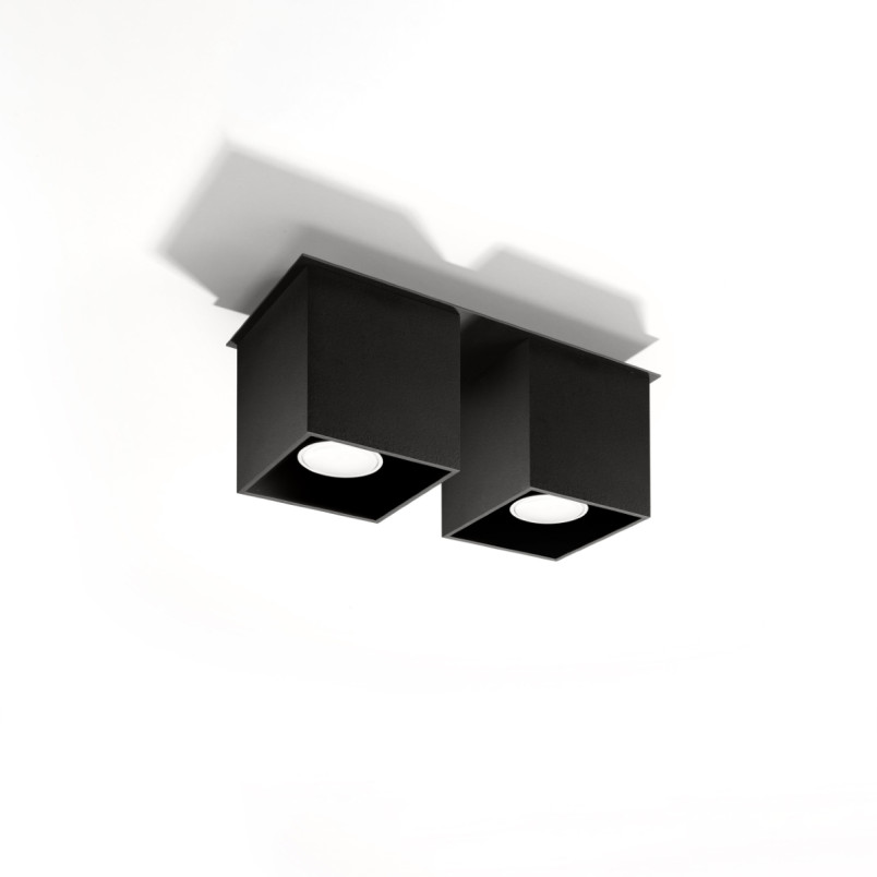 Lampa spot kwadratowa 2 punktowa Quad | Sollux - Nowoczesne oświetlenie