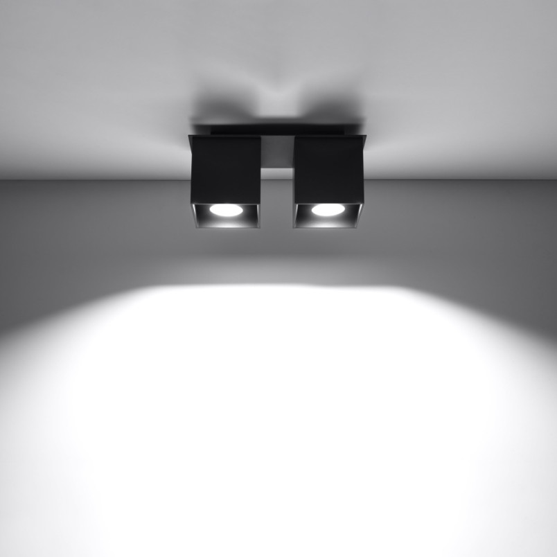 Lampa spot kwadratowa 2 punktowa Quad | Sollux - Nowoczesne oświetlenie