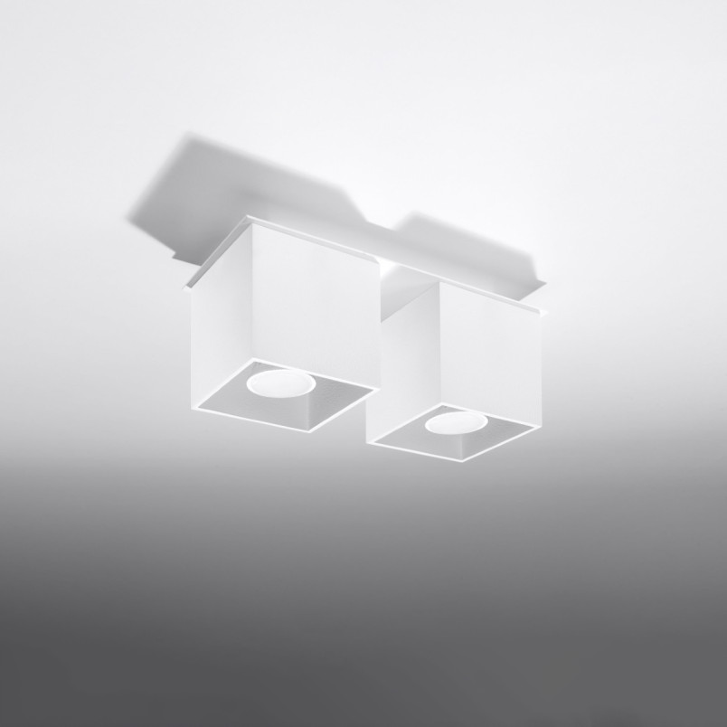Lampa spot kwadratowa biała Sollux Quad | 2 punkty