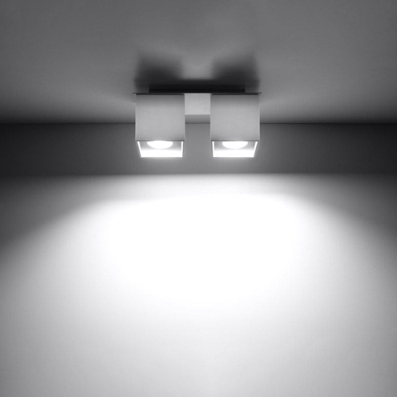 Lampa spot kwadratowa biała Sollux Quad | 2 punkty
