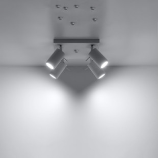 Reflektor sufitowy 4 punktowy Sollux Ring Square - Biały