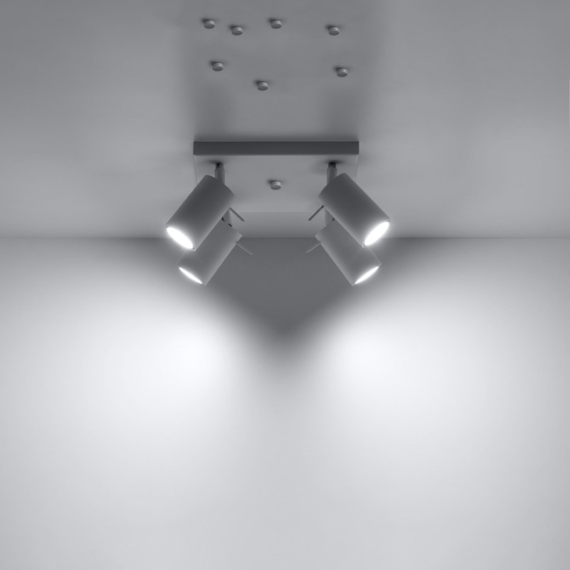 Reflektor sufitowy 4 punktowy Sollux Ring Square - Biały
