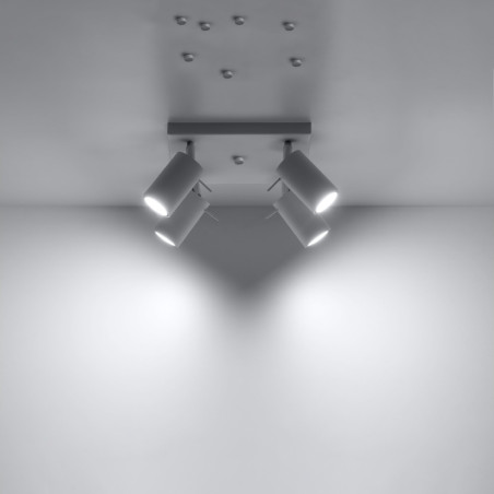 Reflektor sufitowy 4 punktowy Sollux Ring Square - Biały