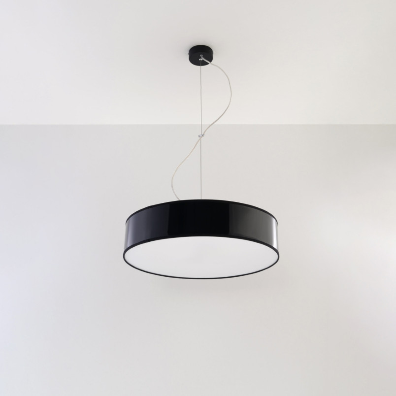 Lampa wisząca Arena | Sollux - Okrągła, Czarna | Kup online