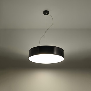 Lampa wisząca Arena | Sollux - Okrągła, Czarna | Kup online