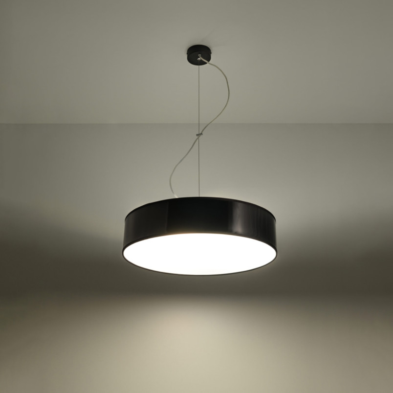 Lampa wisząca Arena | Sollux - Okrągła, Czarna | Kup online
