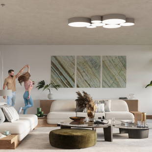 Lampa wisząca Arena Sollux - Okrągła, Szara - Kup online!