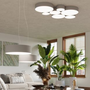 Lampa wisząca Arena Sollux - Okrągła, Szara - Kup online!