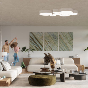 Lampa wisząca Arena biała 45cm - Sollux | Elegancki design