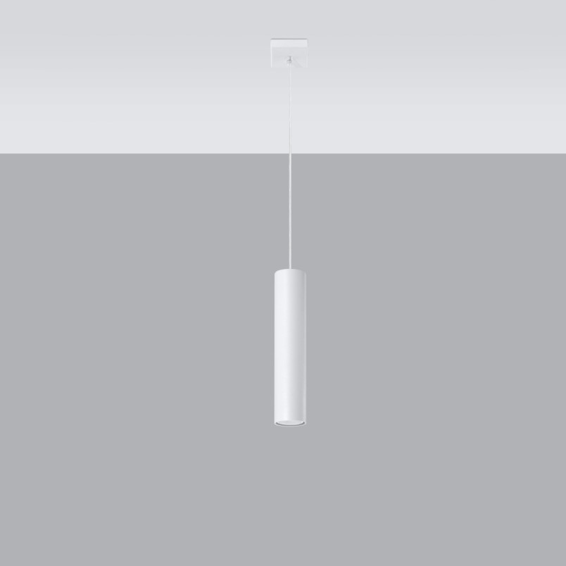 Lampa wisząca tuba Lagos 8cm biała Sollux | Sklep z lampami