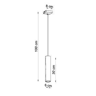 Lampa wisząca tuba Lagos 8cm biała Sollux | Sklep z lampami
