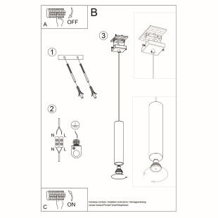 Lampa wisząca tuba Lagos 8cm biała Sollux | Sklep z lampami