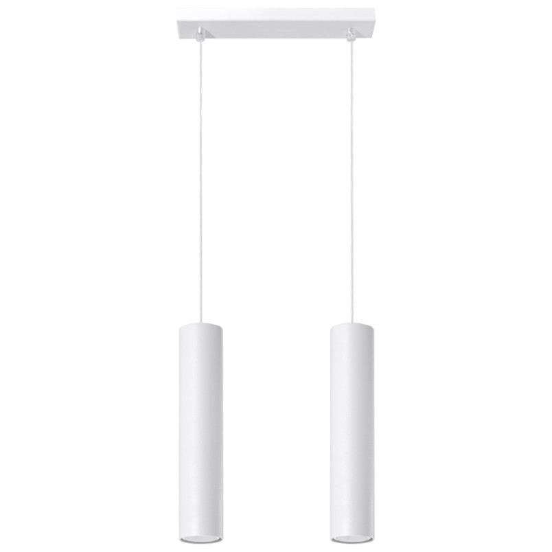 Lampa wisząca 2 tuby biała Lagos - Sollux | Sklep z lampami