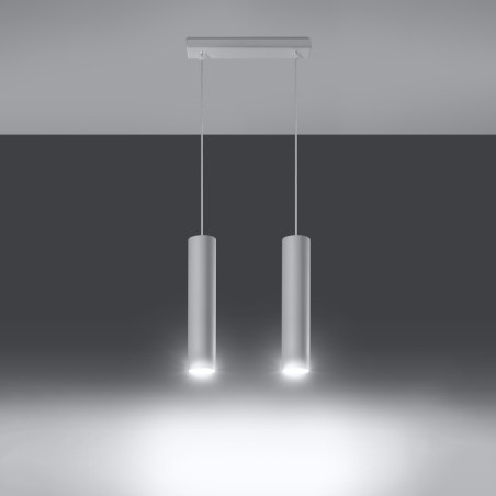 Lampa wisząca 2 tuby biała Lagos - Sollux | Sklep z lampami