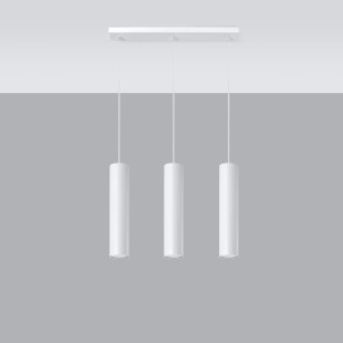 Lampa wisząca 3 tuby biała Lagos Sollux | Sklep z lampami