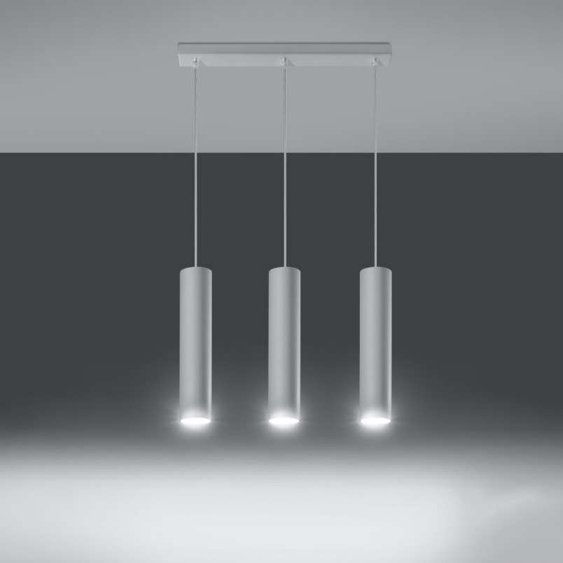 Lampa wisząca 3 tuby biała Lagos Sollux | Sklep z lampami