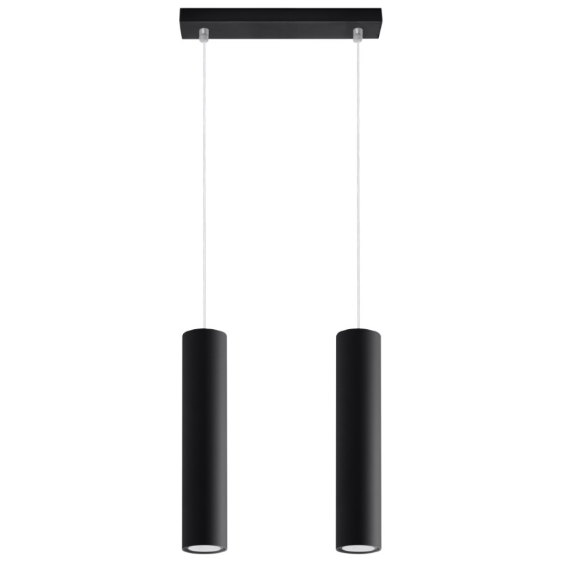 Lampa wisząca 2 tuby LAGOS czarna - Sollux | Sklep z lampami