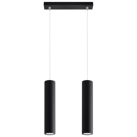 Lampa wisząca 2 tuby LAGOS czarna - Sollux | Sklep z lampami