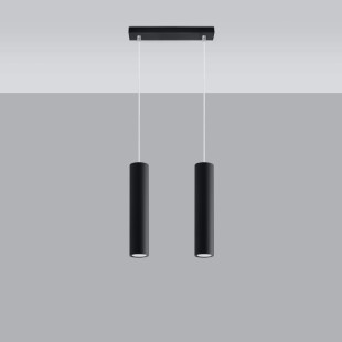 Lampa wisząca 2 tuby LAGOS czarna - Sollux | Sklep z lampami