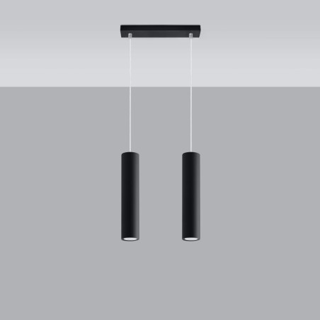 Lampa wisząca 2 tuby LAGOS czarna - Sollux | Sklep z lampami